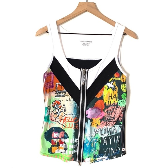 Marc Cain Sports zip front sleeveless tank, Sz 12 - Picture 5 of 12